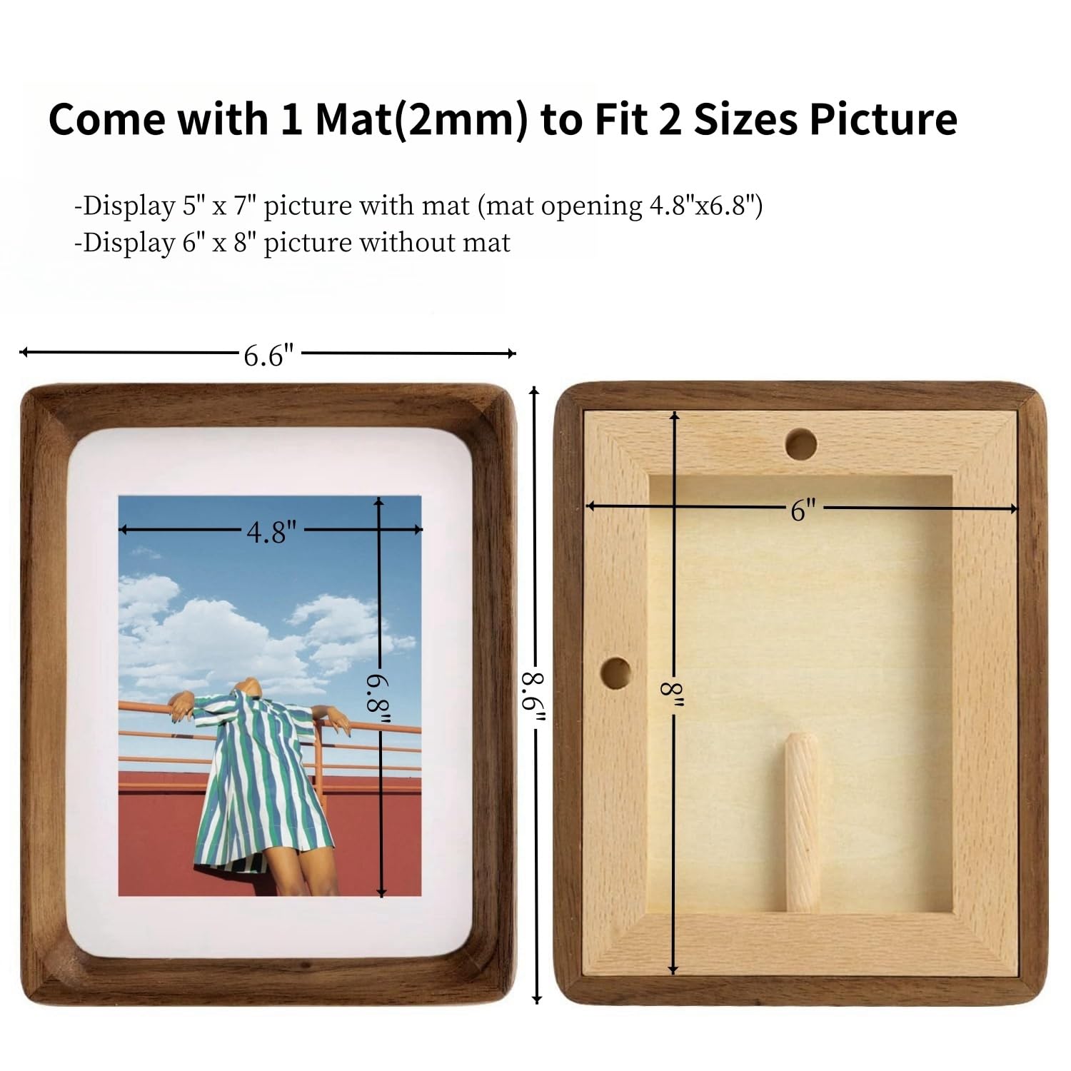 FLECHAZO 4.8x6.8 inch mat fits 5x7 photos for versatile display