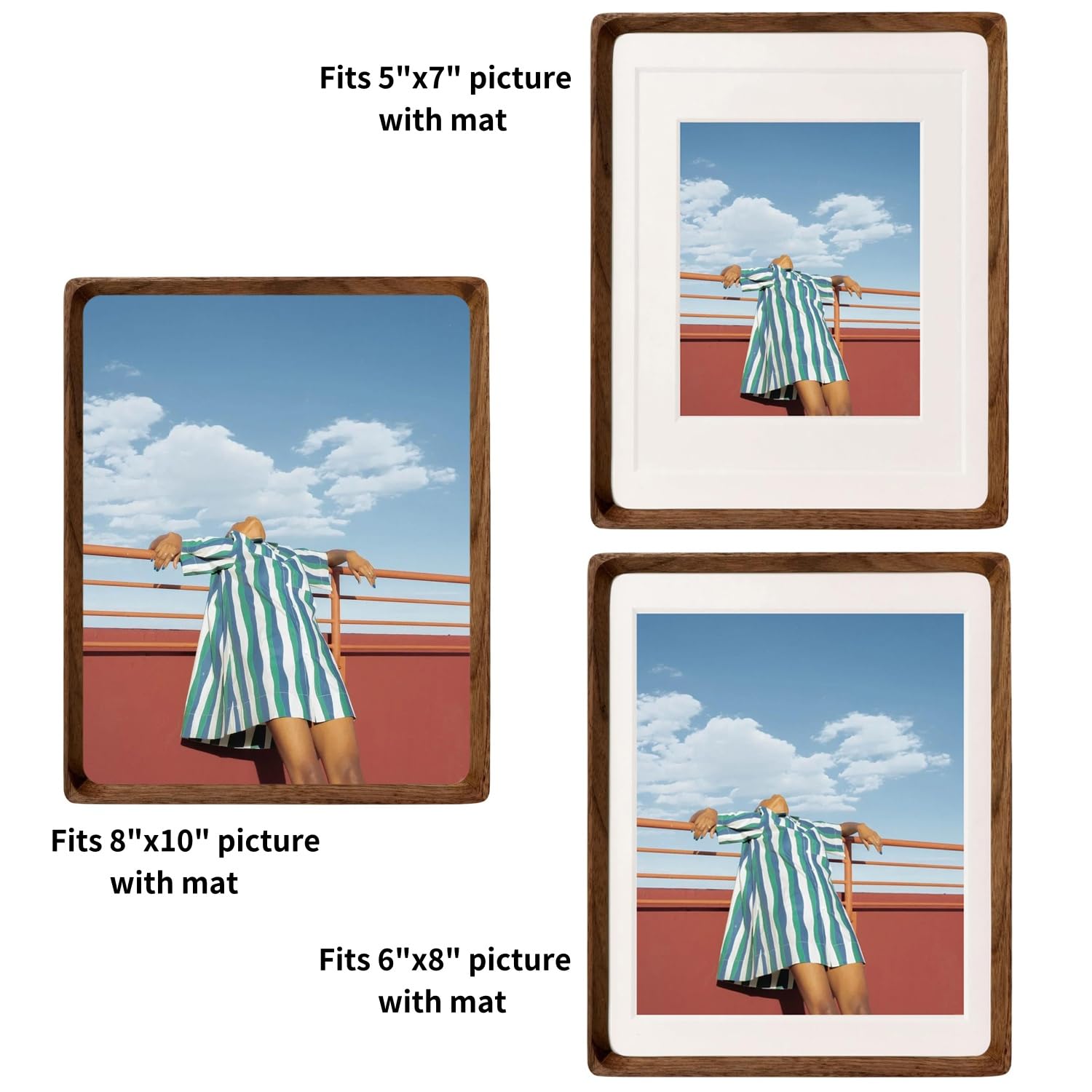 FLECHAZO 8x10 frame mat opening for 5x7 photos enhances portrait displays