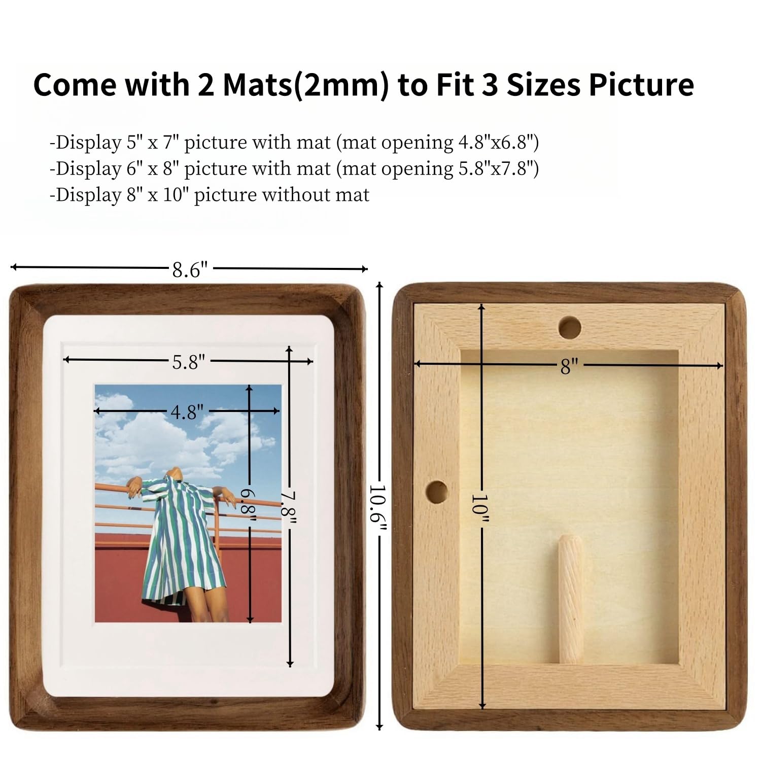 FLECHAZO 8x10 frame mat opening for 6x8 photos enhances larger prints