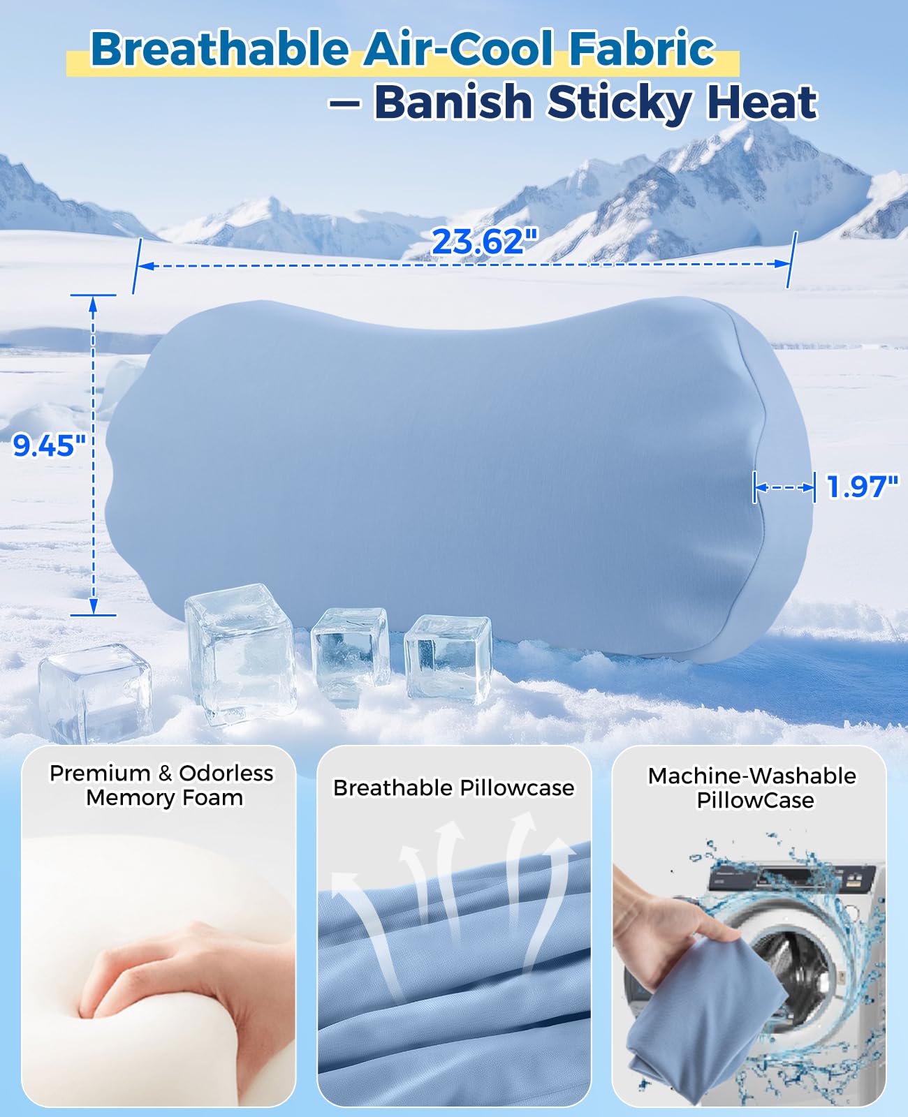 Fledano lumbar pillow provides side sleeping comfort by supporting the lower back.