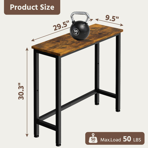 Flevra narrow console table used daily in living room or foyer