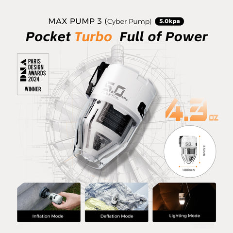 FLEXTAILGEAR Max Pump 3 weighs 4.3 oz for ultra-portable use.
