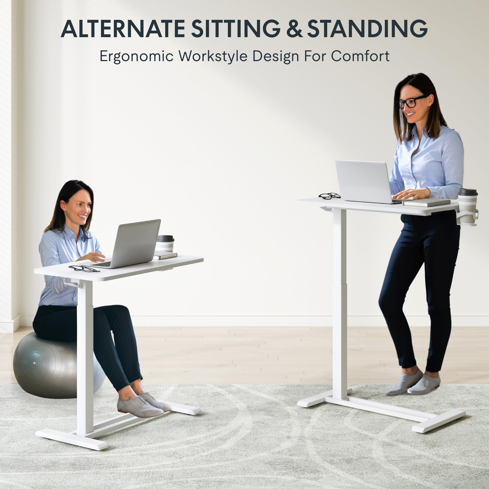 FlexiSpot H7 low-profile base slides under furniture to save space