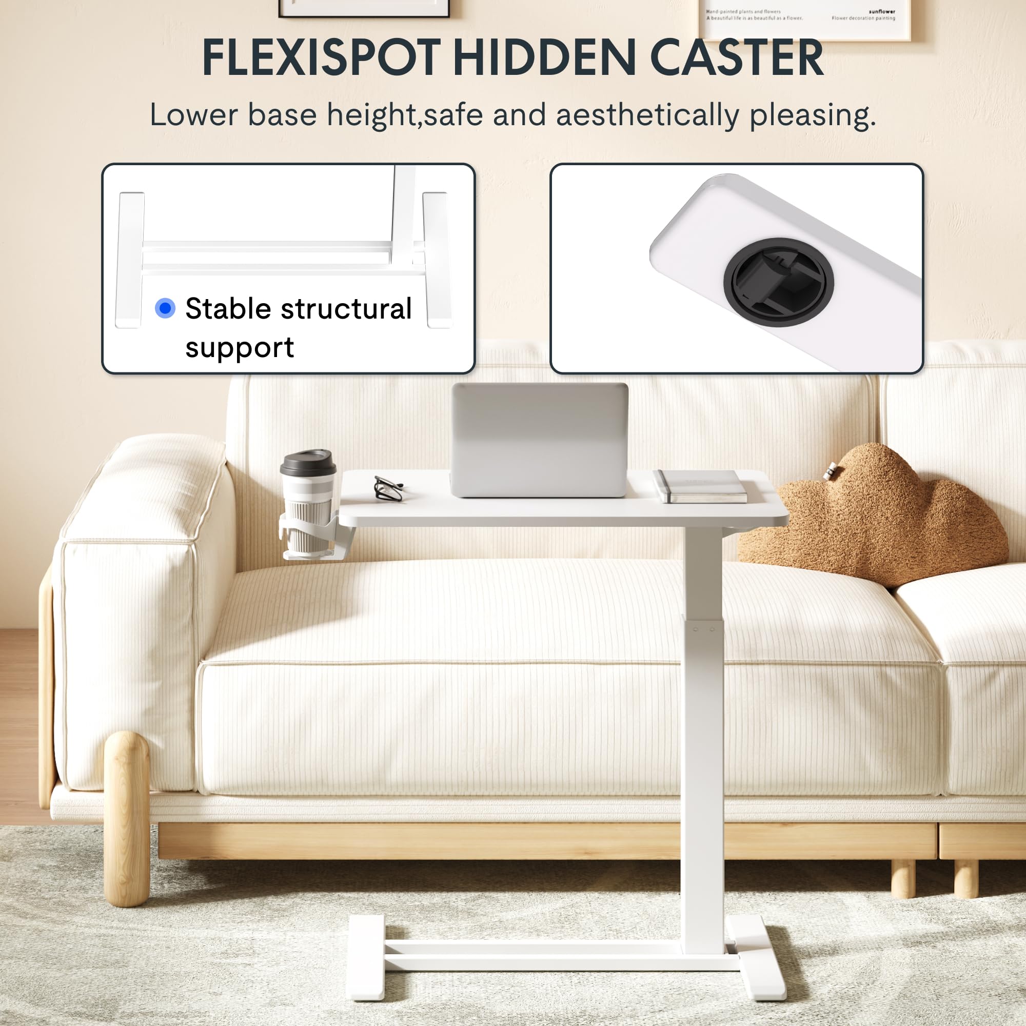FlexiSpot H7 pneumatic lift enables smooth one-handed height adjustment