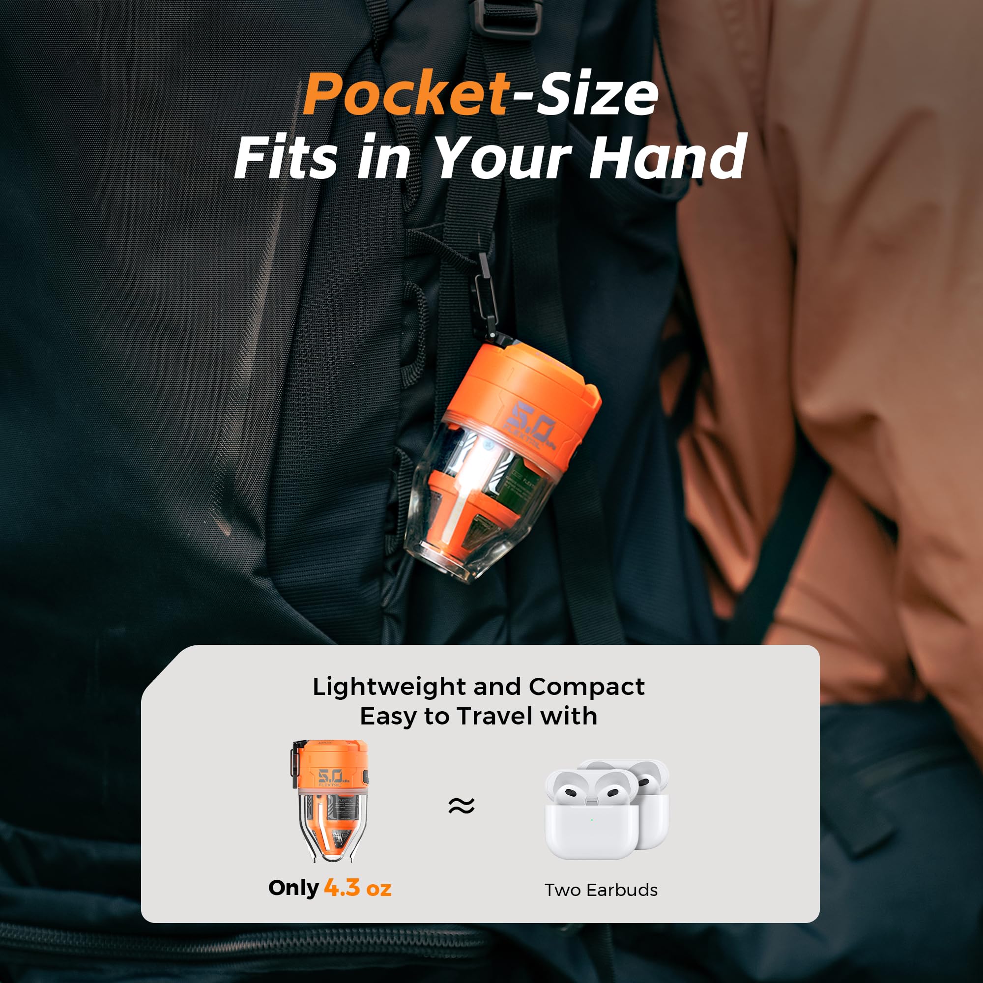 FLEXTAILGEAR Max Pump 3 three brightness levels for campsite visibility