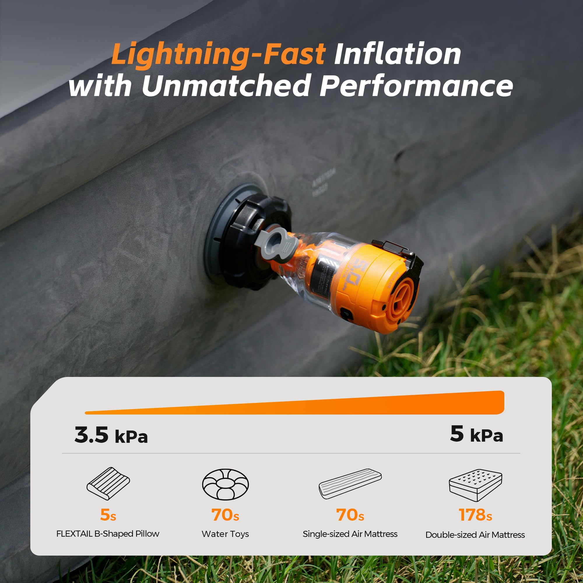 FLEXTAILGEAR Max Pump 3 rapid inflation capability for pillows and mats