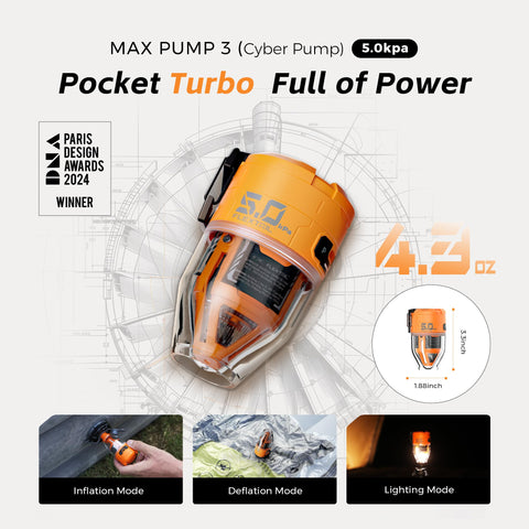 FLEXTAILGEAR Max Pump 3 transparent LED lampshade enables versatile camping lighting