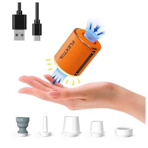 FLEXTAILGEAR portable air pump compact front view for quick inflations on the go