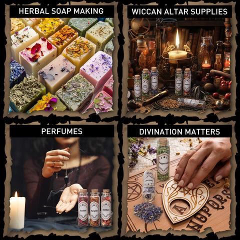 FLgengmh witchcraft herbs jar with mugwort for clarity and dream work.