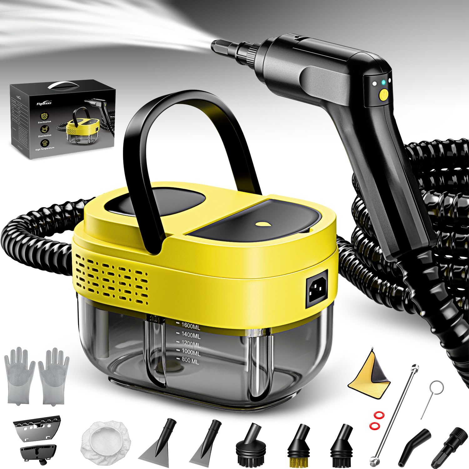 Flgocexs Steam Cleaner compact handheld for versatile home cleaning