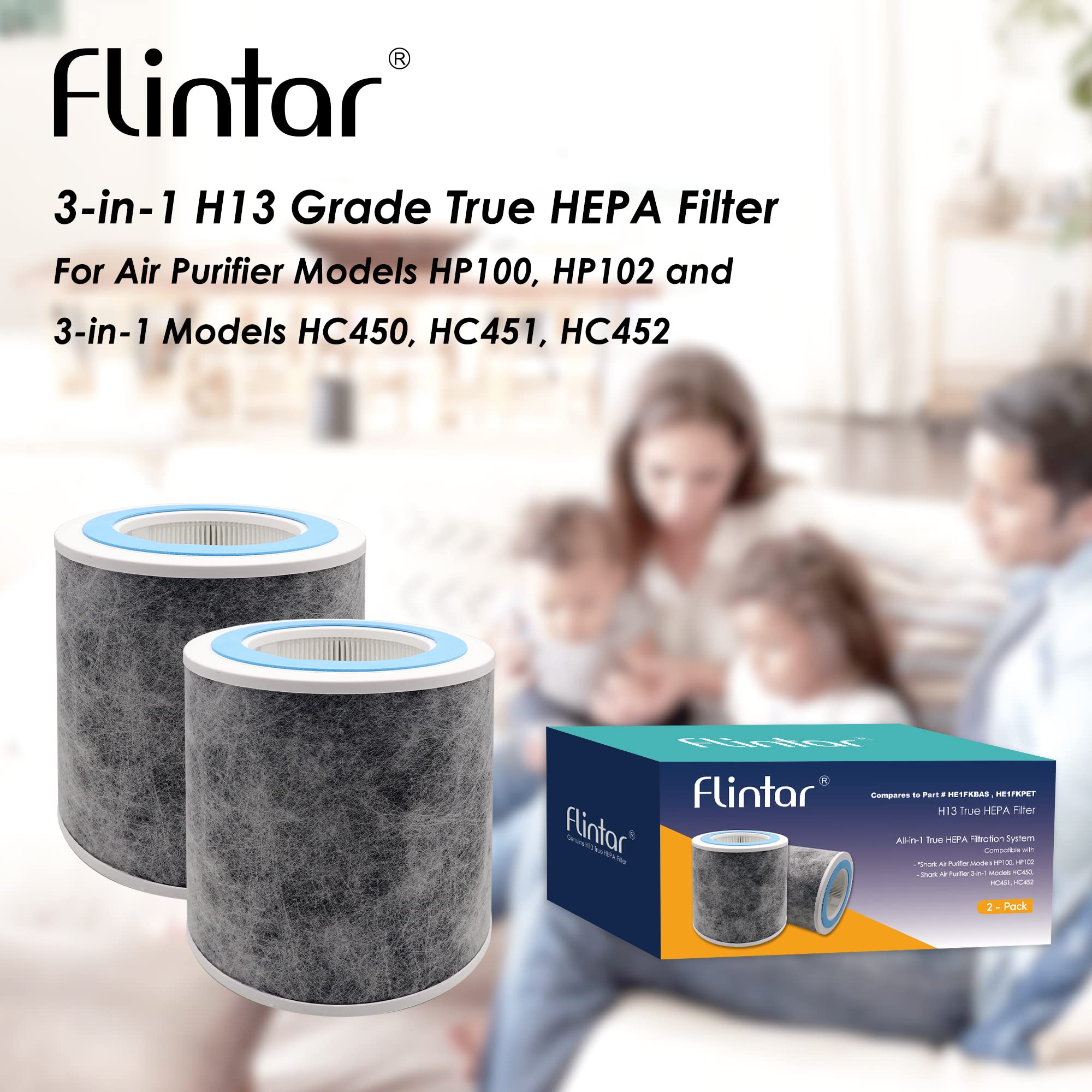 Flintar 2-pack packaging shows included filters for easy replacement