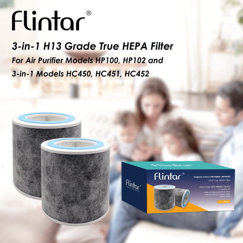 Flintar 2-pack packaging shows included filters for easy replacement