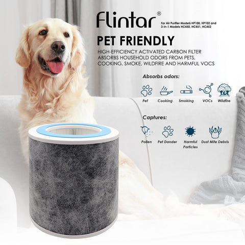 Flintar activated carbon filter close-up neutralizing odors