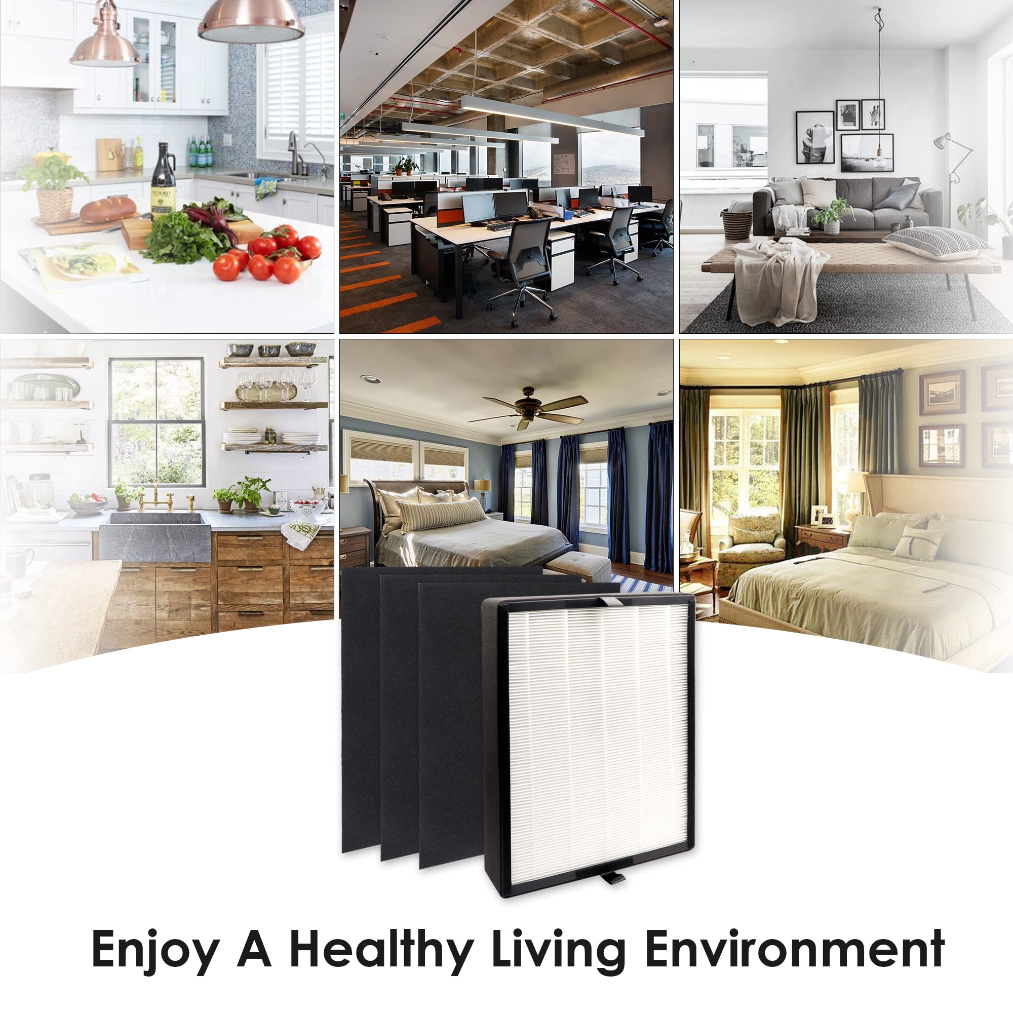 Odor control visualization showing reduced cooking and pet smells