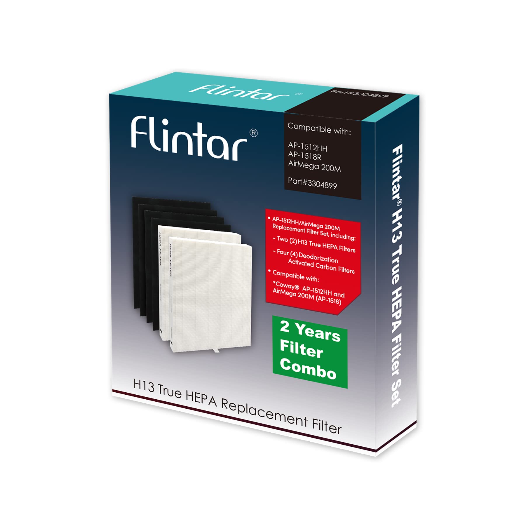 Flintar filter pack in use shows a complete replacement set for ongoing air purification.