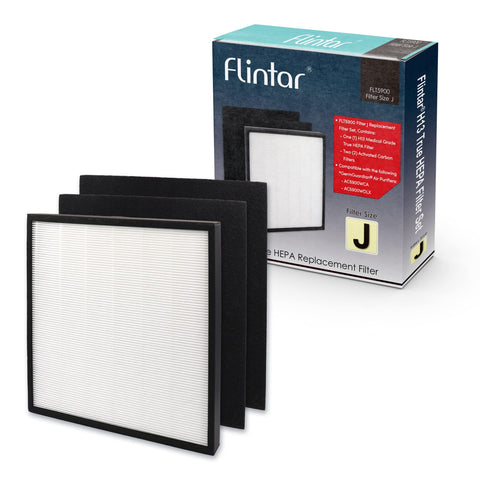 Flintar FLT5900 Filter J front view with dual charcoal filters for odor control.