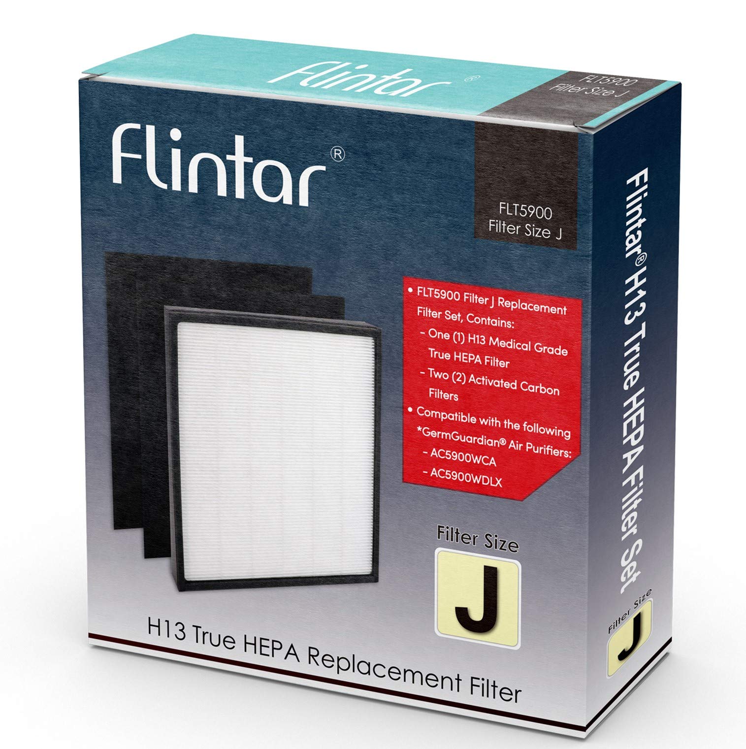 Flintar FLT5900 filter J installation guide for GermGuardian AC5900 series.