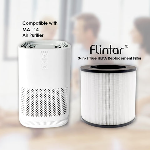 Flintar MA14 main filter captures particles down to 0.1 microns for crisper indoor air.