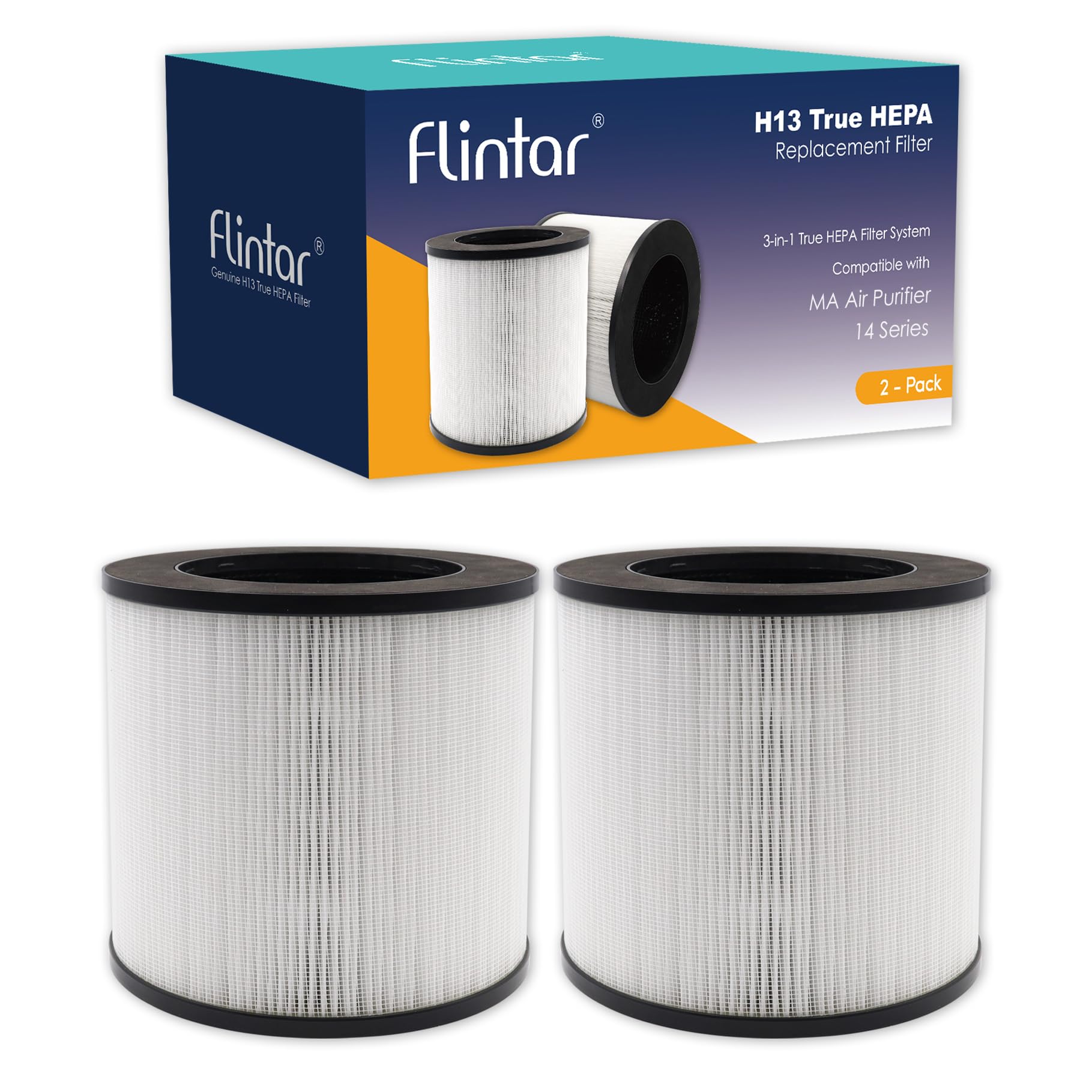 Flintar MA14 replacement pre-filter reduces hair, dust, and pet fur for cleaner air.