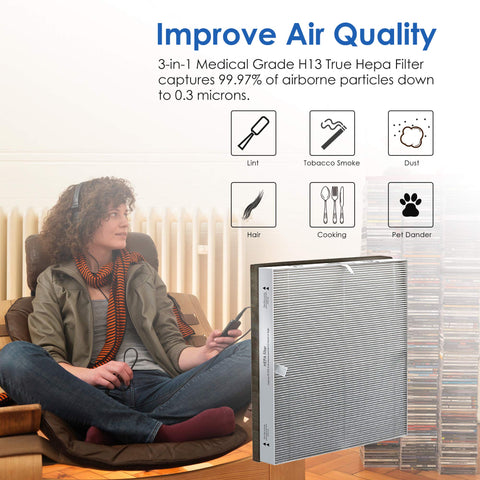 Flintar MD1-0022 filter pack for AC350 helps reduce dust in living areas.