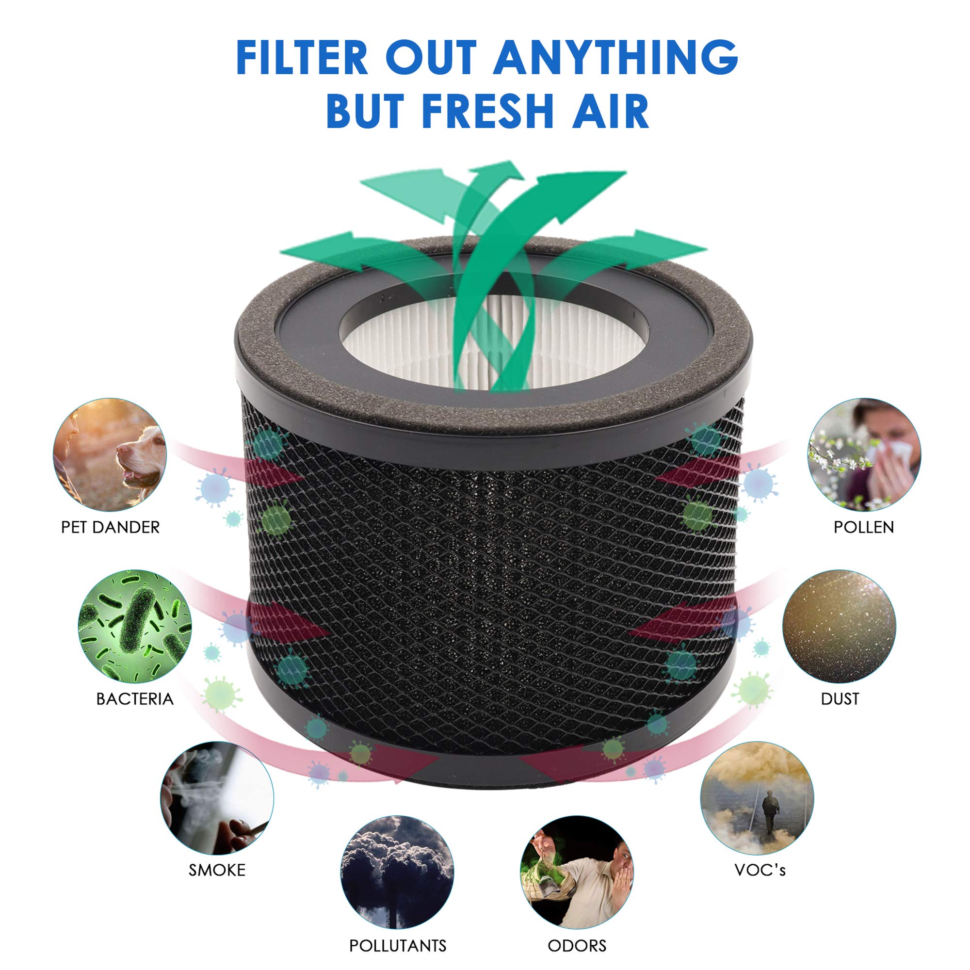 Flintar TT-AP001 activated-carbon filter absorbs cooking and pet odors.