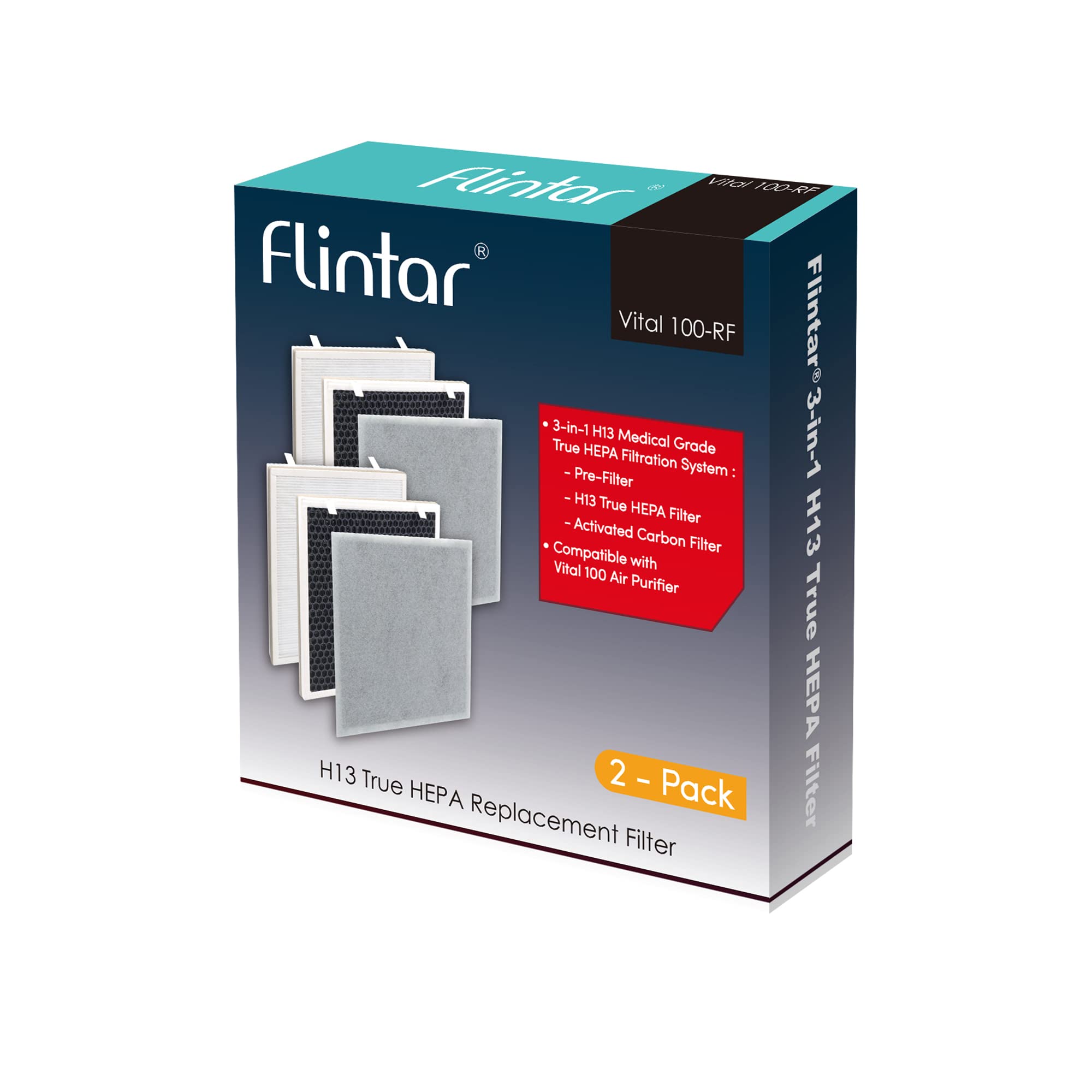 Flintar Vital 100 easy replacement steps image shows tool-free swap.