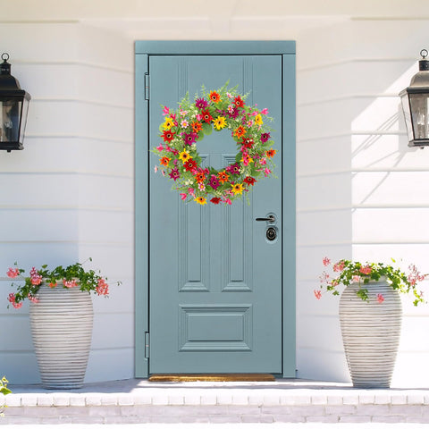FLOAWYW Farmhouse-style wreath for home ambiance and daily decor.