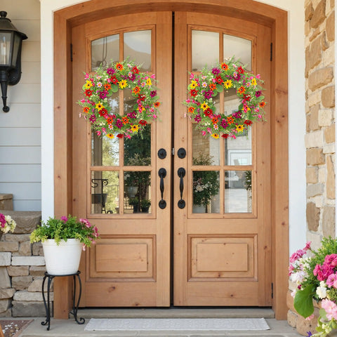 FLOAWYW Indoor-outdoor wreath for walls or porches with timeless charm.