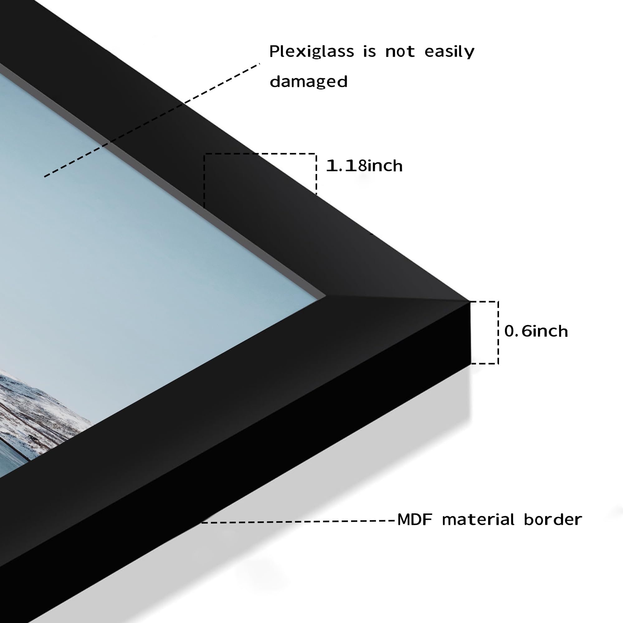 Display multiple artworks or photos with this five-frame set