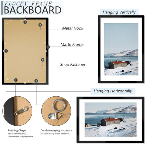 Mat detail highlights built-in mat option for adjustable photo fit