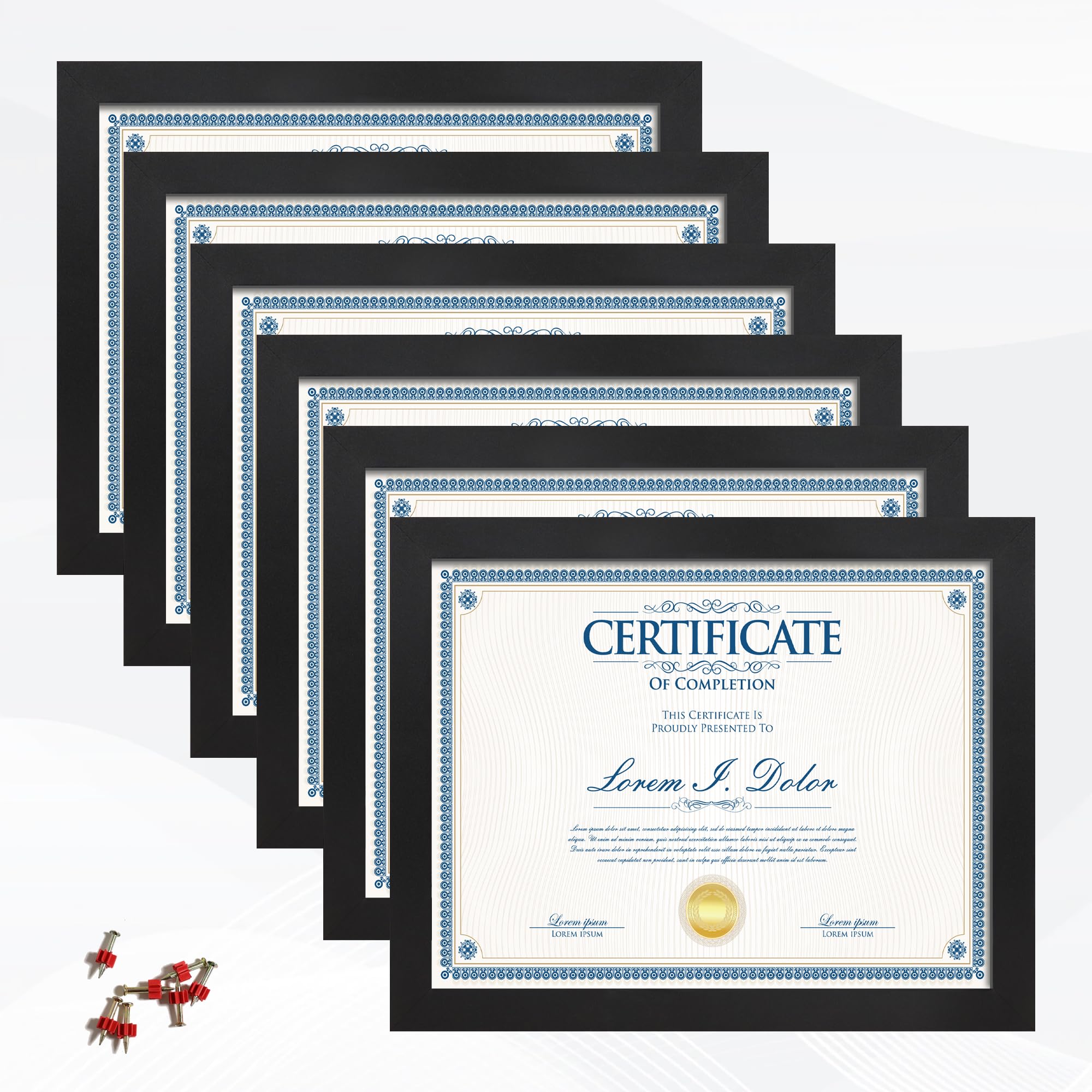 Flocey 8.5x11 frame set of 6 in black with plexiglass front for crisp documents