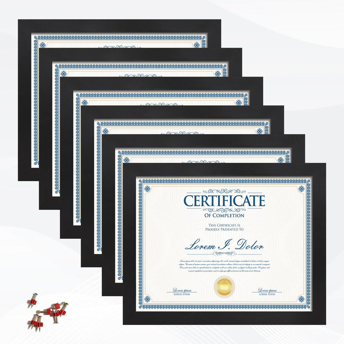 Flocey 8.5x11 frame set of 6 in black with plexiglass front for crisp documents