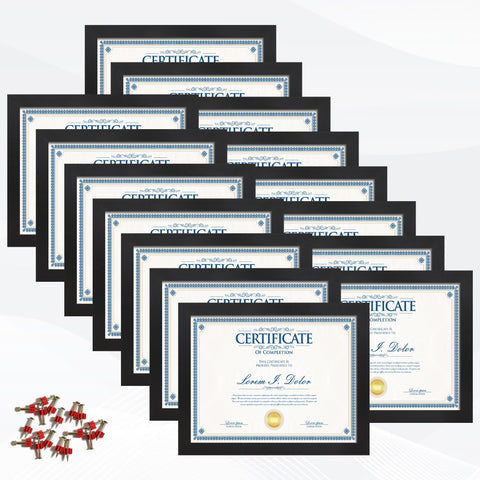 Flocey 8.5x11 frame front view with clear plexiglass for crisp certificates