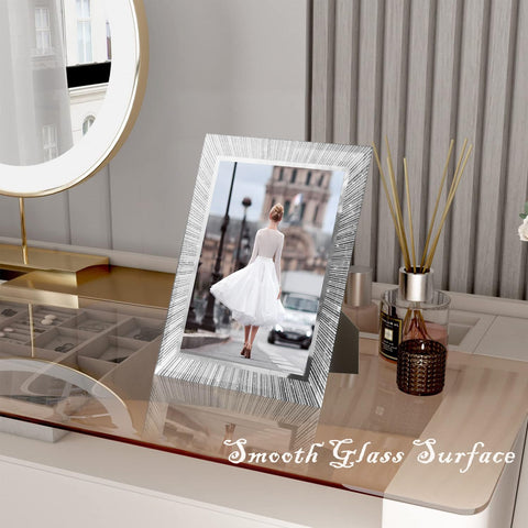 Flocey 8x10 mirror crystal frame enhances tables and shelves with sparkle