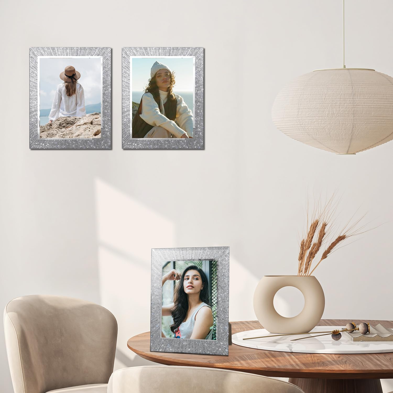 Flocey dazzling silver frame for memories with elegant shine