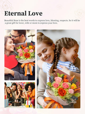Flomoon forever flowers gift-ready packaging for Mom, Grandma, or Wife.
