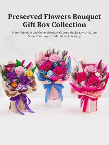 Flomoon preserved bouquet ideal for Mother's Day anniversaries or birthdays.