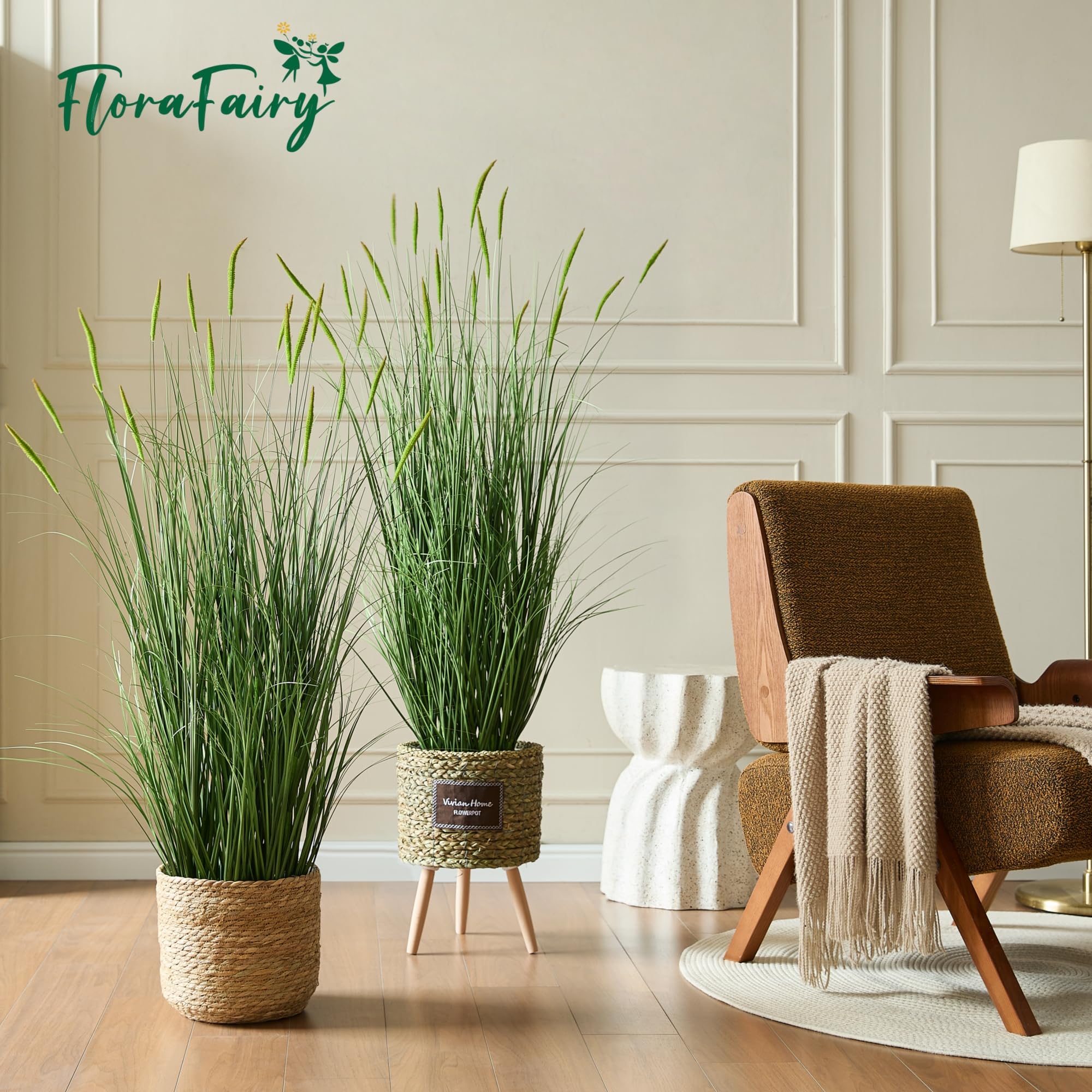 FloraFairy artificial horsetail in pot enhances indoor and outdoor ambiance.