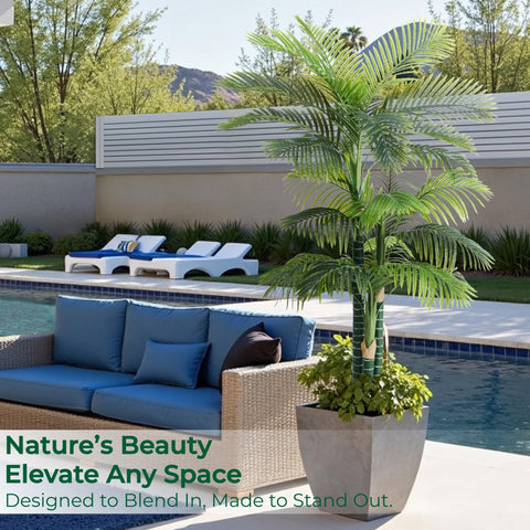 FloraFairy UV-resistant palm tree suitable for sunny outdoor spaces.