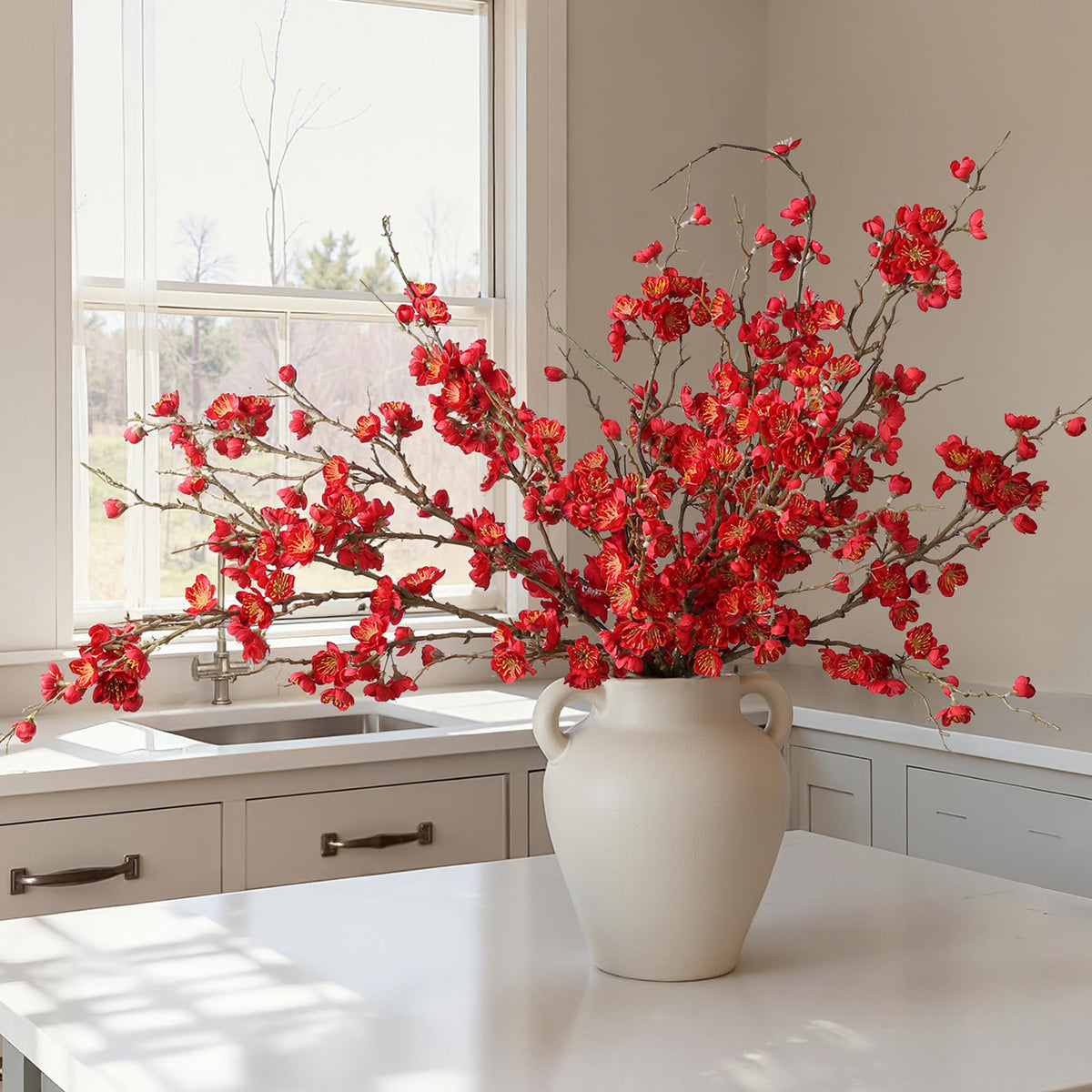 Florisso artificial cherry blossom branch 34.45 inches, ideal for year-round home decor