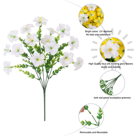 Florisso silk flowers with eucalyptus stems for yard borders