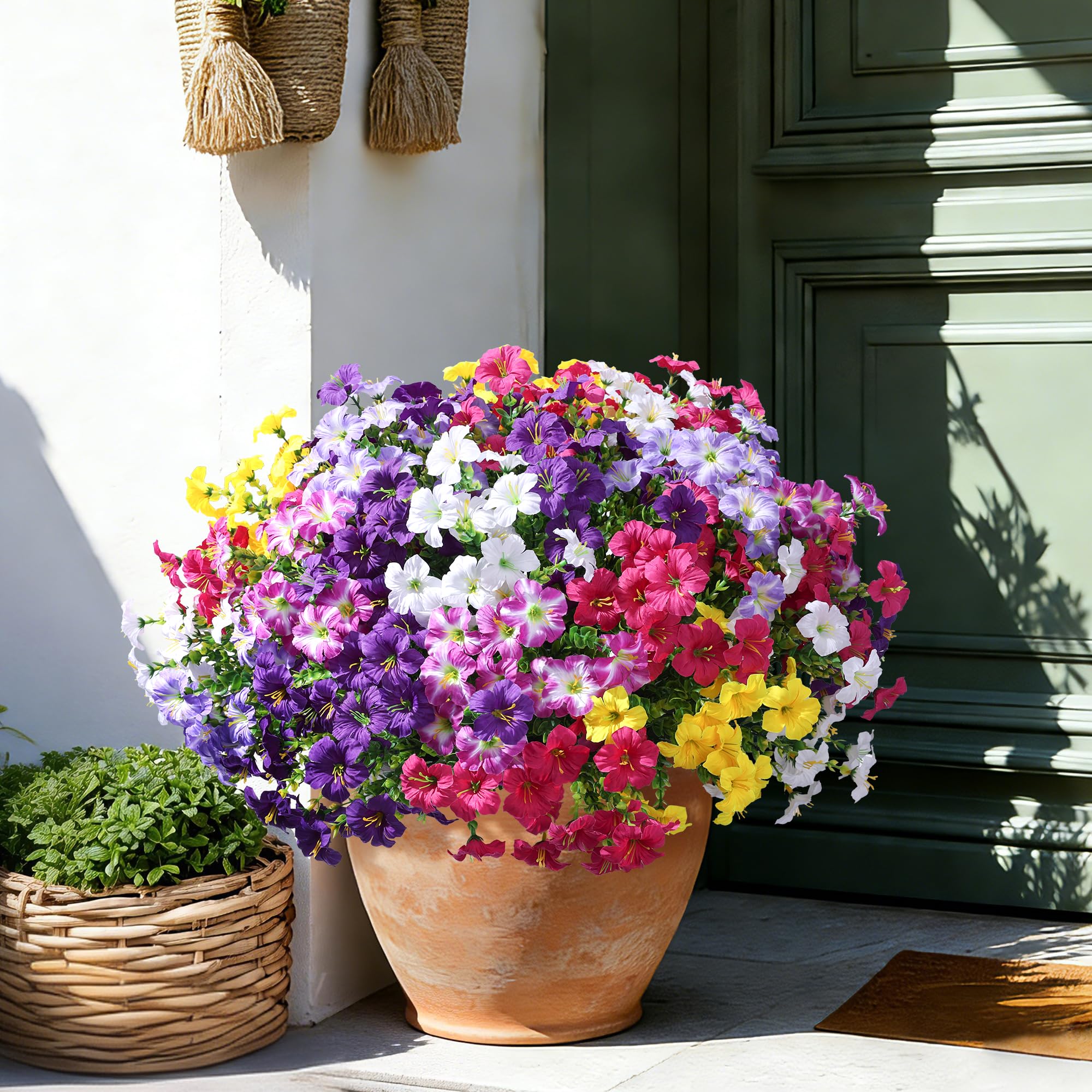 Florisso outdoor faux blooms staying vibrant in sun and rain