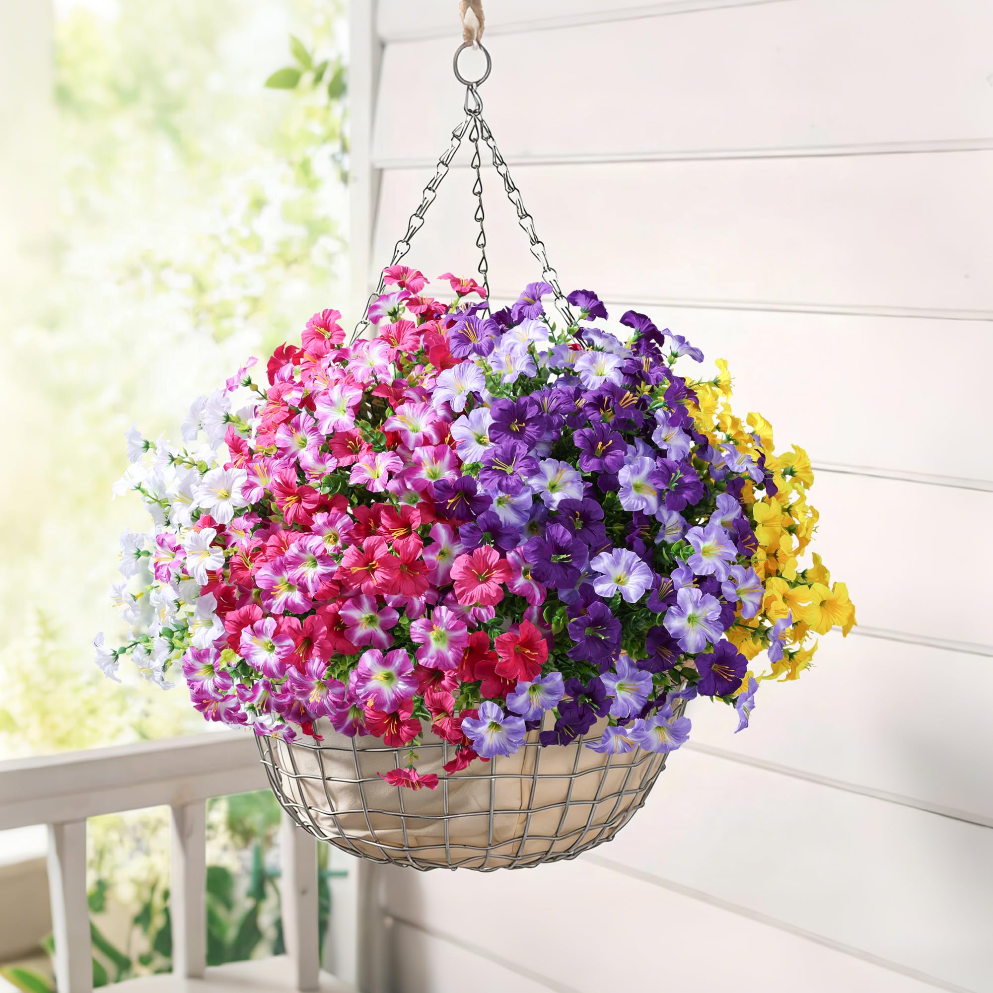 Florisso artificial blooms for year-round garden decor in urns and planters