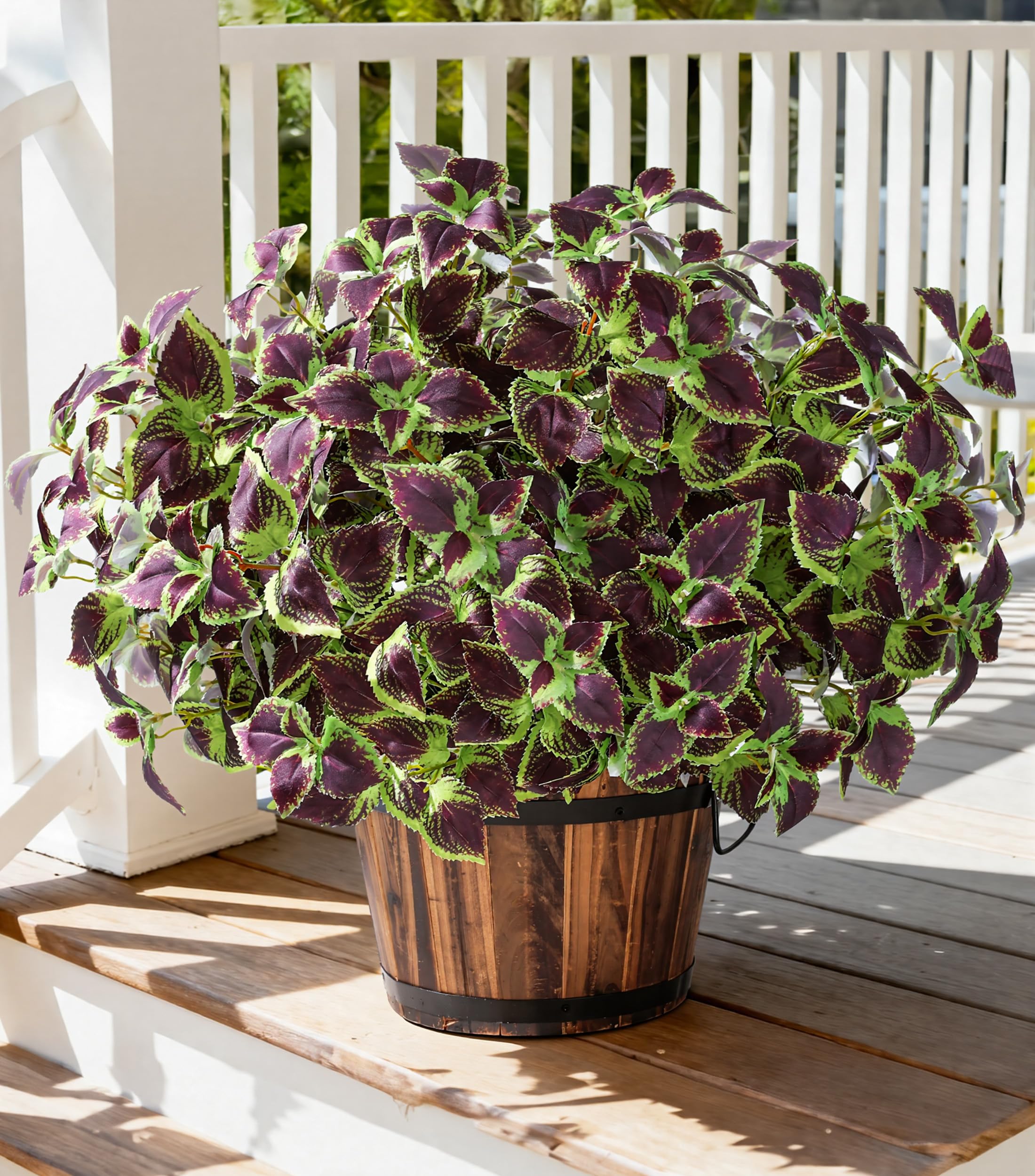 Florisso artificial coleus plant stem for versatile outdoor displays.