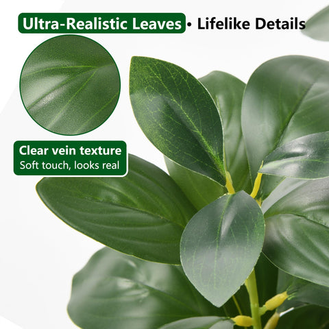 florisso fig leaf artificial plant in striped cement planter brightens shelves