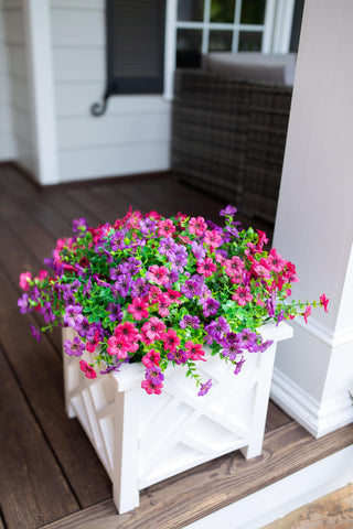 Florisso front porch garden ornament creates easy, maintenance-free charm.