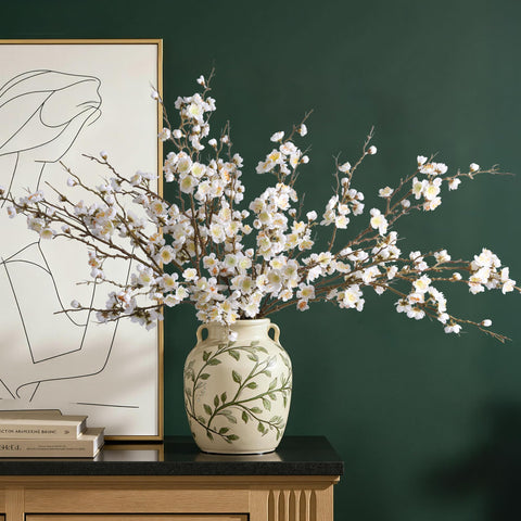 Florisso silk cherry blossom branch close up showing realistic petals for DIY styling