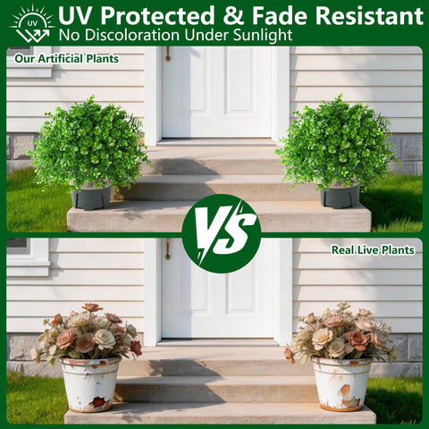 Florisso UV-resistant topiary preserves vibrant color in sun.