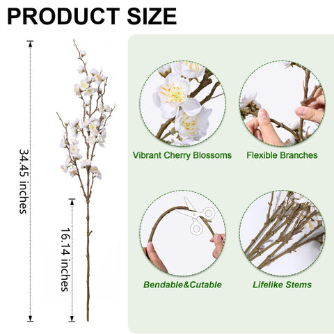 Florisso white cherry blossom branch on a dining table adding fresh ambiance