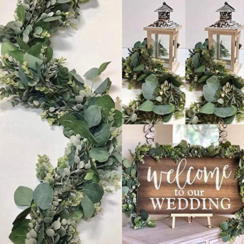 Florlab eucalyptus garland 6.2ft long for arch or mantel decor